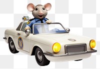 PNG A police mouse car vehicle driving. AI generated Image by rawpixel.