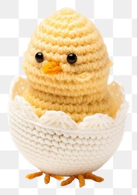 PNG Cartoon chick crochet animal toy. AI generated Image by rawpixel.