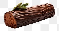 PNG Yule log cake chocolate dessert plant. AI generated Image by rawpixel.