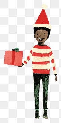 PNG A Happy black boy celebrating Christmas wearing Santa hat christmas portrait celebration. AI generated Image by rawpixel.