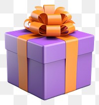 PNG  A present gift purple box white background. 
