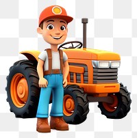 PNG  A farmer tractor agriculture standing. AI generated Image by rawpixel.