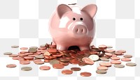 PNG  A breaking piggy bank coin investment bankruptcy. AI generated Image by rawpixel.