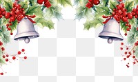 PNG Christmas bells theme border white background celebration decoration. .