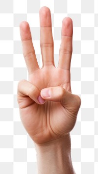 PNG Hand peace sign finger white background gesturing. AI generated Image by rawpixel.