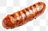 PNG Braised bratwurst meat food white background. 