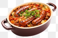 PNG Braised bratwurst meat food meal. AI generated Image by rawpixel.