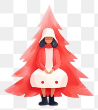 PNG Women wearing Santa Claus outfit christmas tree red. AI generated Image by rawpixel.