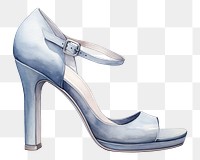 PNG blue high heels, watercolor fashion element, transparent background