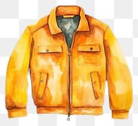 PNG yellow jacket, watercolor fashion element, transparent background