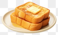 PNG  Honey butter toast plate bread food. AI generated Image by rawpixel.