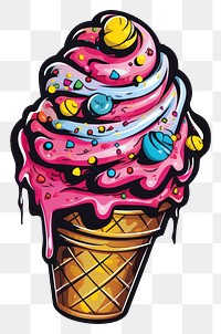 PNG Ice cream dessert food creativity. AI generated Image by rawpixel.