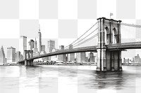 PNG Brooklyn bridge landscape sketch architecture. .