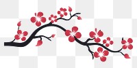 PNG Cherry blossom flower plant line. AI generated Image by rawpixel.