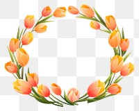 PNG  Tulip wreath flower plant white background. AI generated Image by rawpixel.