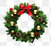 PNG Wreath christmas plant green white background