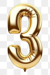 PNG Balloons number gold text. 