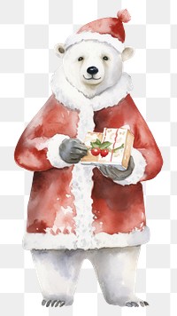 PNG  Polar bear christmas mammal representation. AI generated Image by rawpixel.