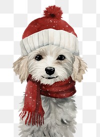 PNG Dog wearing christmas scarf mammal animal cute. AI generated Image by rawpixel.