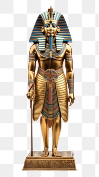 PNG Pharaoh sculpture statue white background. AI generated Image by rawpixel.