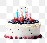 PNG Birthday cake blueberry dessert cream. AI generated Image by rawpixel.