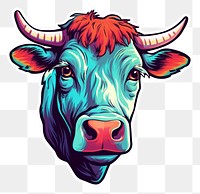 PNG  Bull pop art sticker livestock buffalo mammal. AI generated Image by rawpixel.