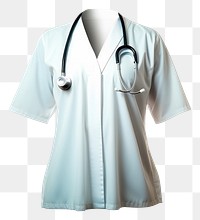 PNG Blouse white white background stethoscope. AI generated Image by rawpixel.