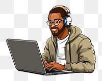 PNG  Podcasting laptop convenience creativity. AI generated Image by rawpixel.