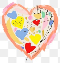 PNG A heart white background creativity painting. AI generated Image by rawpixel.