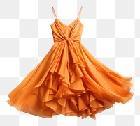 PNG Orange flow-y sundress fashion gown white background. AI generated Image by rawpixel.