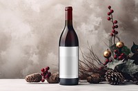 Wine bottle label png mockup, transparent design