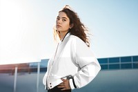 Women's jacket png mockup, transparent design