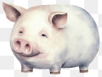 PNG Piggy bank watercolor mammal animal white background. AI generated Image by rawpixel.