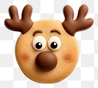 PNG  Reindeer cookie christmas food white background. AI generated Image by rawpixel.