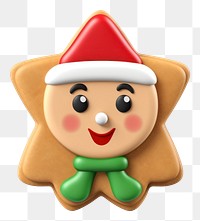 PNG  Elf cookie gingerbread christmas snowman. AI generated Image by rawpixel.