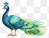 PNG Peacock cartoon animal bird. AI generated Image by rawpixel.