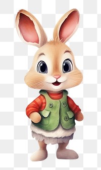 PNG Rabbit figurine cartoon animal. AI generated Image by rawpixel.