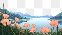 PNG  Flower landscape outdoors nature. AI generated Image by rawpixel.