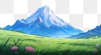PNG  Snow mountain landscape grassland panoramic. AI generated Image by rawpixel.