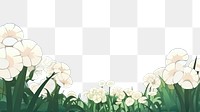PNG  White flower field landscape sky backgrounds. AI generated Image by rawpixel.
