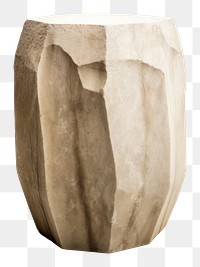 PNG Hexaconal prism pottery vase white background. 