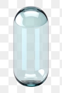 PNG Simple capsule glass bottle shape