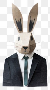 PNG Rabbit business man animal mammal white background. AI generated Image by rawpixel.