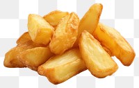 PNG  Fried potato Big piece fries food white background. AI generated Image by rawpixel.