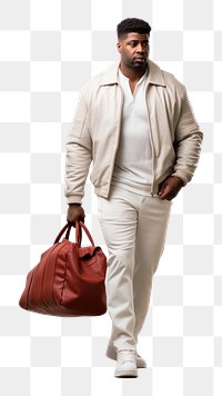 PNG  Young American African man handbag walking fashion. AI generated Image by rawpixel.