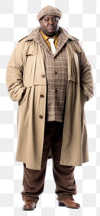 PNG Young American chubby man fashion overcoat  