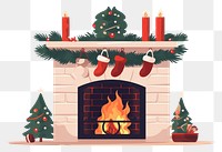 PNG Christmas fireplace christmas hearth illuminated. AI generated Image by rawpixel.