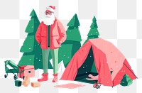 PNG Camping christmas outdoors tent. AI generated Image by rawpixel.