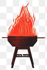 PNG BBQ fire red bbq. 