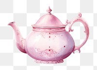 PNG Teapot pink white background refreshment. AI generated Image by rawpixel.